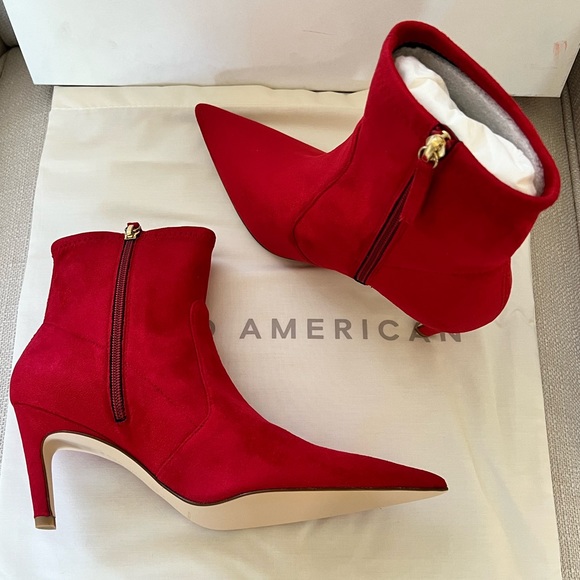 Icon Bootie In Red Suede Size 